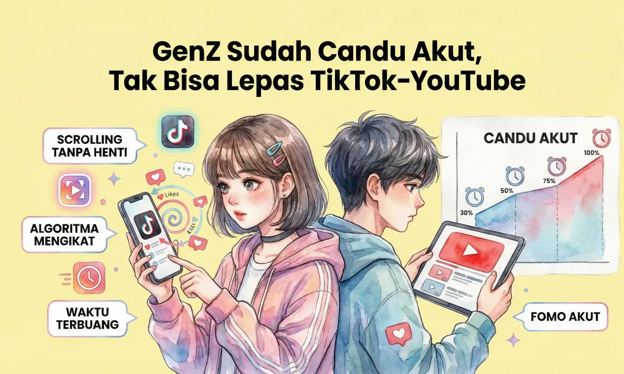 Genz Kecanduan Scrolling Tiktok/Youtube